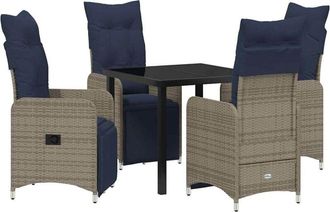 vidaXL Vidaxl - Conjunto De Comedor De Jard&iacute;n 5 Pcs Gris Rat&aacute;n Sint&eacute;tico