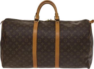 Louis Vuitton Keepall 55 Brown Canvas Travel Bag (Pre-Owned)