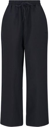 Yohji Yamamoto Straight Leg Pants With Elastic Waist And Drawstring Closure