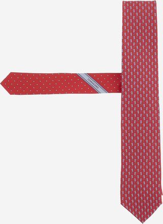 Ferragamo Mens Silk Tie Red Ties & Bow
