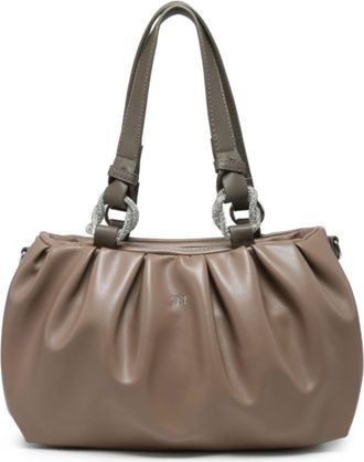 Generic Womens Pleated Shoulder Bag with Zip Closure, Soft Ruched Hobo Handbag with Top Handles, Convertible Crossbody Bag with Adjustable Strap (Flesh Pink)