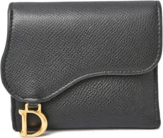 Dior Tweedehands leren portemonnees - Dames - Vintage Accessoires - Blauw - ONE Size - Vintage