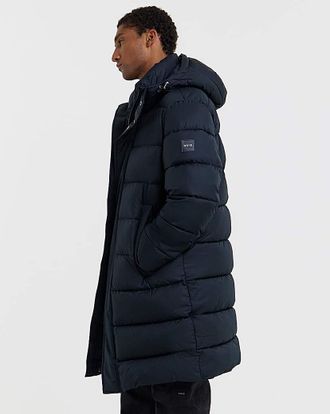 HUGO BOSS Longline Padded Coat - Navy