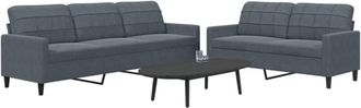 vidaXL Vidaxl - Juego De Sof&aacute;s Con Cojines 2 Piezas Terciopelo Gris Oscuro
