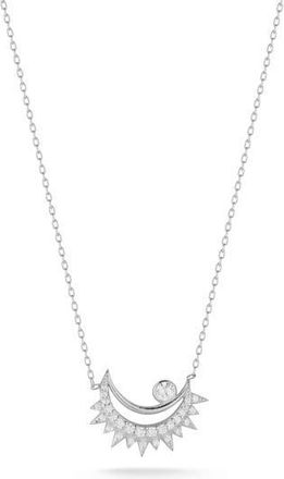 Glaze Jewelry Cubic Zirconia Crescent Moon Pendant Necklace in Silver at Nordstrom Rack
