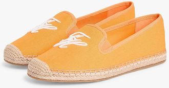 Tommy Hilfiger Womens Script Monogram Canvas Espadrille - Orange Hype - US 6 / EU 36
