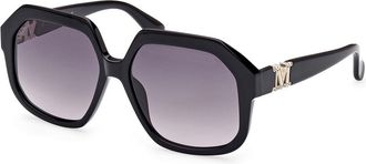Max Mara MM0056 EMME12 01B Womens Sunglasses Black Size 57