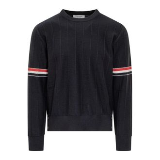 Thom Browne Heren, Truien, Blauw, Maat: 2XL Wol