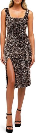 Helsi Beatrice Sequin Cocktail Dress in Antique Gold at Nordstrom, Size Medium