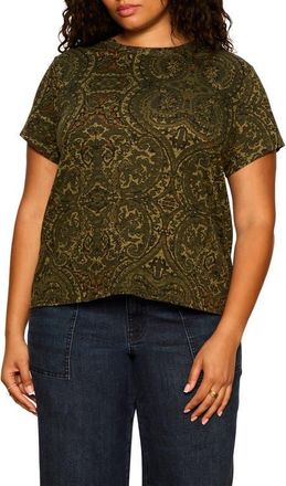Sanctuary The Perfect T-Shirt in Midnight Moss Green at Nordstrom, Size 3X
