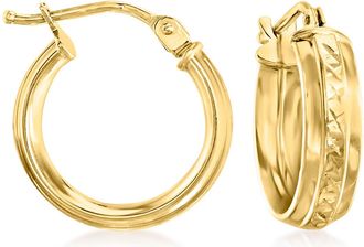 RS Pure Ross-Simons Italian 14kt Yellow Gold Huggie Hoop Earrings