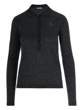 Patrizia Pepe glitter-embellished polo top - Blue