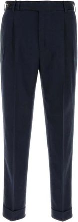 Pantaloni Torino Pantaloni a spina di pesce plissettati - Heren - Straight fit broeken - Blauw - M - Broeken