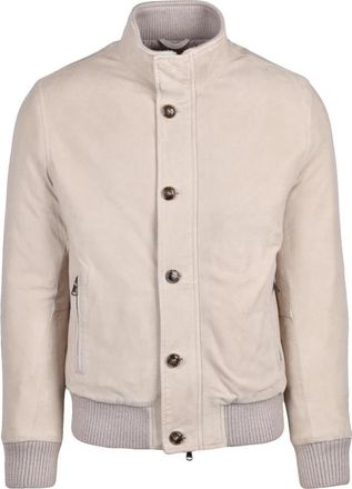 Barba Su&egrave;de Jas - Heren - Bomber jackets - Beige - L - Su&egrave;de - Jassen
