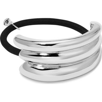 Ettika Modern Rows Ponytail Cuff in Silver at Nordstrom
