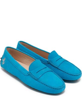 Tod's x Ferrari leather penny loafers - Blue