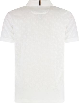HUGO BOSS Mens Technical Fabric Polo Shirt White Polyester T-shirts And Polos