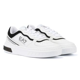 Emporio Armani Premium Court Heren Wit/Zwarte Sneakers