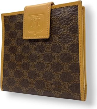 Celine Beige Brown Pvc Leather Wallet (Bi-Fold) (Pre-Owned)