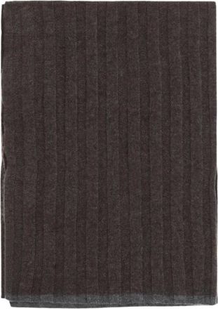 Brunello Cucinelli Sciarpa in Cashmere a Coste - - Accessories - Uomo - Marrone - ONE SIZE