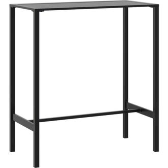 vidaXL Mesa Alta De Bar Acero Recubrimiento Polvo Negro 100x50x110 Cm Vidaxl