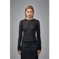 Rick Owens Knit T-Shirt Cropped Hooded Rib LS Tee