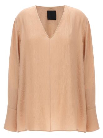 Givenchy Pussy Bow Silk Blouse - Beige