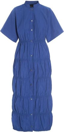 Bitte Kai Rand Kleedjes, Dames, Blauw, S, Katoen, Twilight Blue Overhemdjurk met Gerimpelde Rok