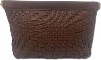 Kempton & Co. Weave Make Up Bag In Cocoa