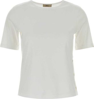Herno White Solid Crew Neck T-Shirt