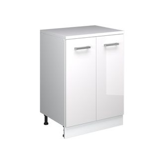Vicco Armario De Cocina Para Techo Inclinado R-line, Blanco Alto Brillo, 60 Cm Sin Inclinaci&oacute;n Con 2 Puertas, Vicco