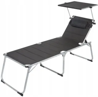 OEM Lettino Da Giardino Livarno Home Houston In Alluminio Con Tettuccio Parasole, Grigio