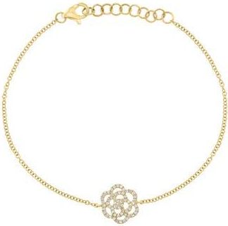 Effy 14K Gold Plated Sterling Silver Diamond Flower Charm Bracelet at Nordstrom Rack, Size 7.5