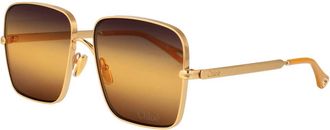 Chlo&eacute; Oversized zonnebril - Dames - Zonnebrillen - Geel - 61 MM - Nylon - Accessoires