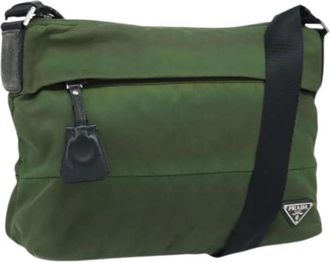 Prada Pre-owned Cross Body Bags, female, Green, Size: ONE SIZE Pre-owned Vintage Shoulder Bag