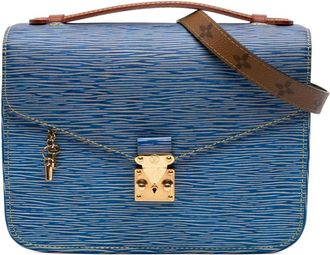 Louis Vuitton Pre-owned Handbags, female, Blue, Size: ONE SIZE Pre-owned Structured Bag with Shoulder Strap and Lock Closure
