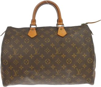 Louis Vuitton Speedy Handbag Monogram Canvas Brown Canvas Handbag (Pre-Owned)