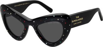 Marc Jacobs Crystal-Embellished Cat-Eye Sunglasses - Black