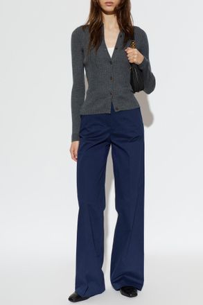 Emporio Armani Wide-leg Trousers, Womens, Navy Blue