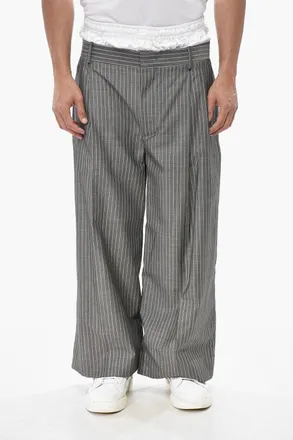 Hed Mayner Pantaloni in Lana Vergine Gessati Hed Mayner