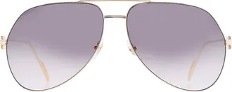 Cartier Premiere de Cartier Grey Gold Flash Pilot Unisex Sunglasses CT0110S 005 62
