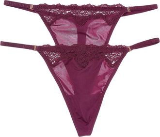 Le Mystere Set Of 2 Lace Allure String Thong