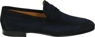 Magnanni Blauwe Su&egrave;de Instappers - Heren - Loafers - Blauw - 39 EU - Su&egrave;de - Schoenen