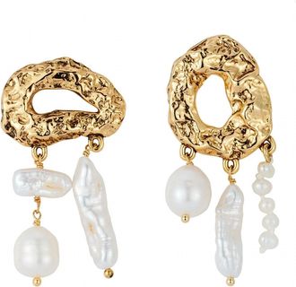 Mignonne Gavigan Womens Silvia Pearl Earrings In Gold