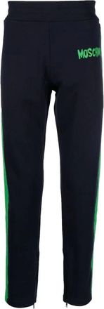 Moschino Blauwe Katoenen Casual Sportbroek - Heren - Sweatpants - Blauw - M - Katoen - Broeken