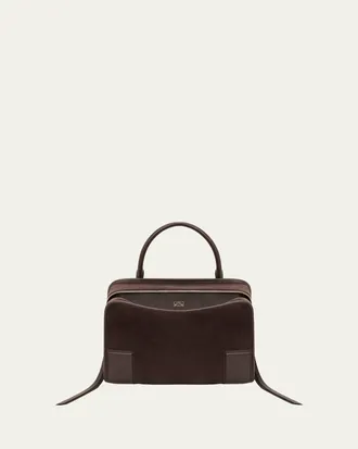 Loewe Amazona 180 Medium Top-Handle Bag in Suede