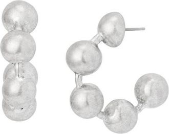 AllSaints Ballchain Hoop Earrings in Warm Silver at Nordstrom