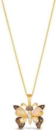 Le Vian Ladies Neopolitan Opal Butterfly Away Necklaces set in 14K Honey Gold