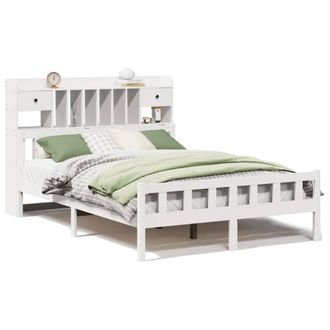 Berkfield Home Bookcase Bed without Mattress White 160x200 cm Solid Wood Pine