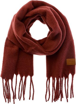 Vince Lofty Solid Leather-Trim Wool & Alpaca-Blend Scarf